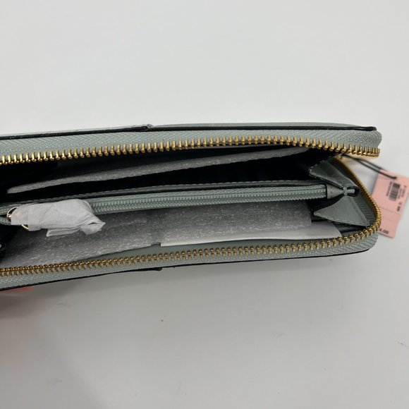 Victoria's Secret The Victoria Zip Around Leather Croc Wallet Color Palm L NWT - Picture 6 of 10